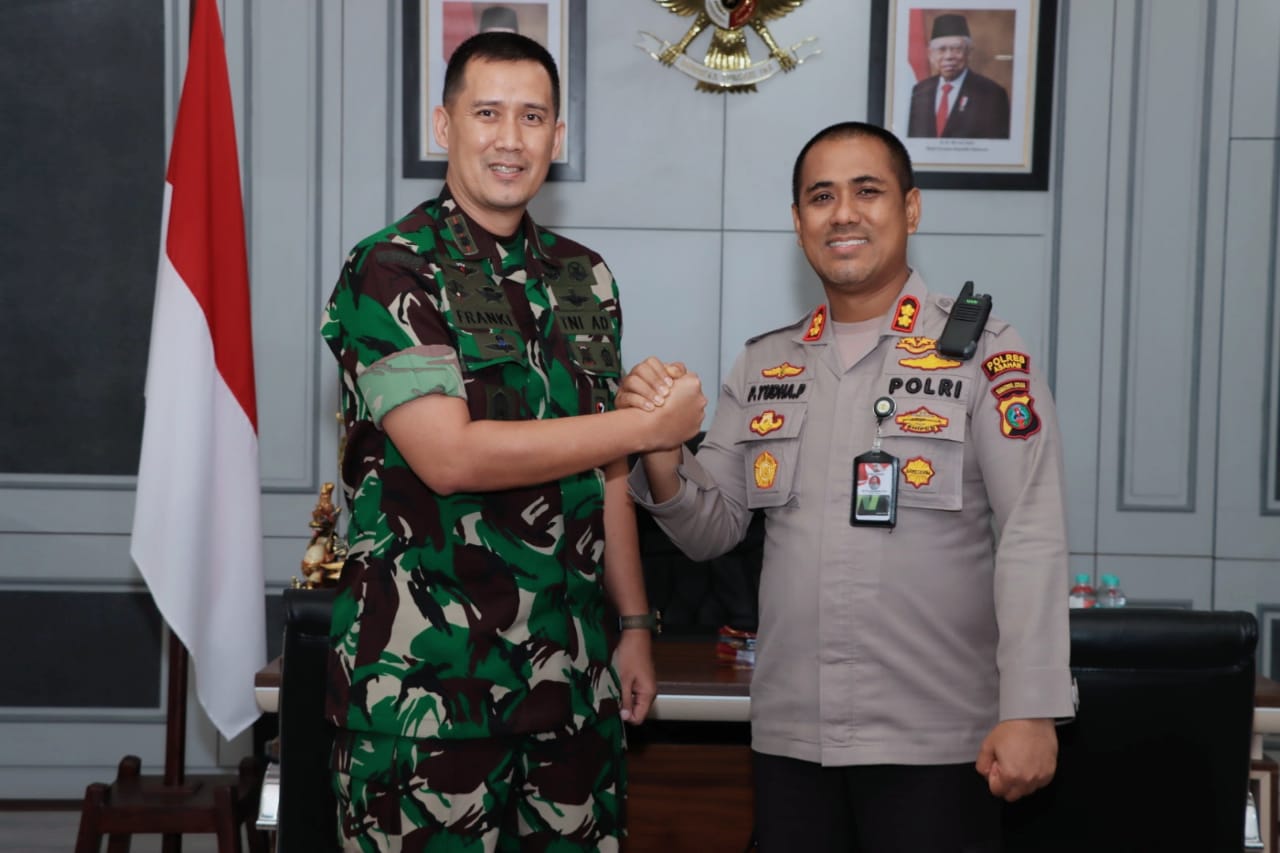 Kapolres Asahan Terima Kunjungan Silahturahmi Dandim 0208/AS yang baru Letkol Inf Franki Susanto SE