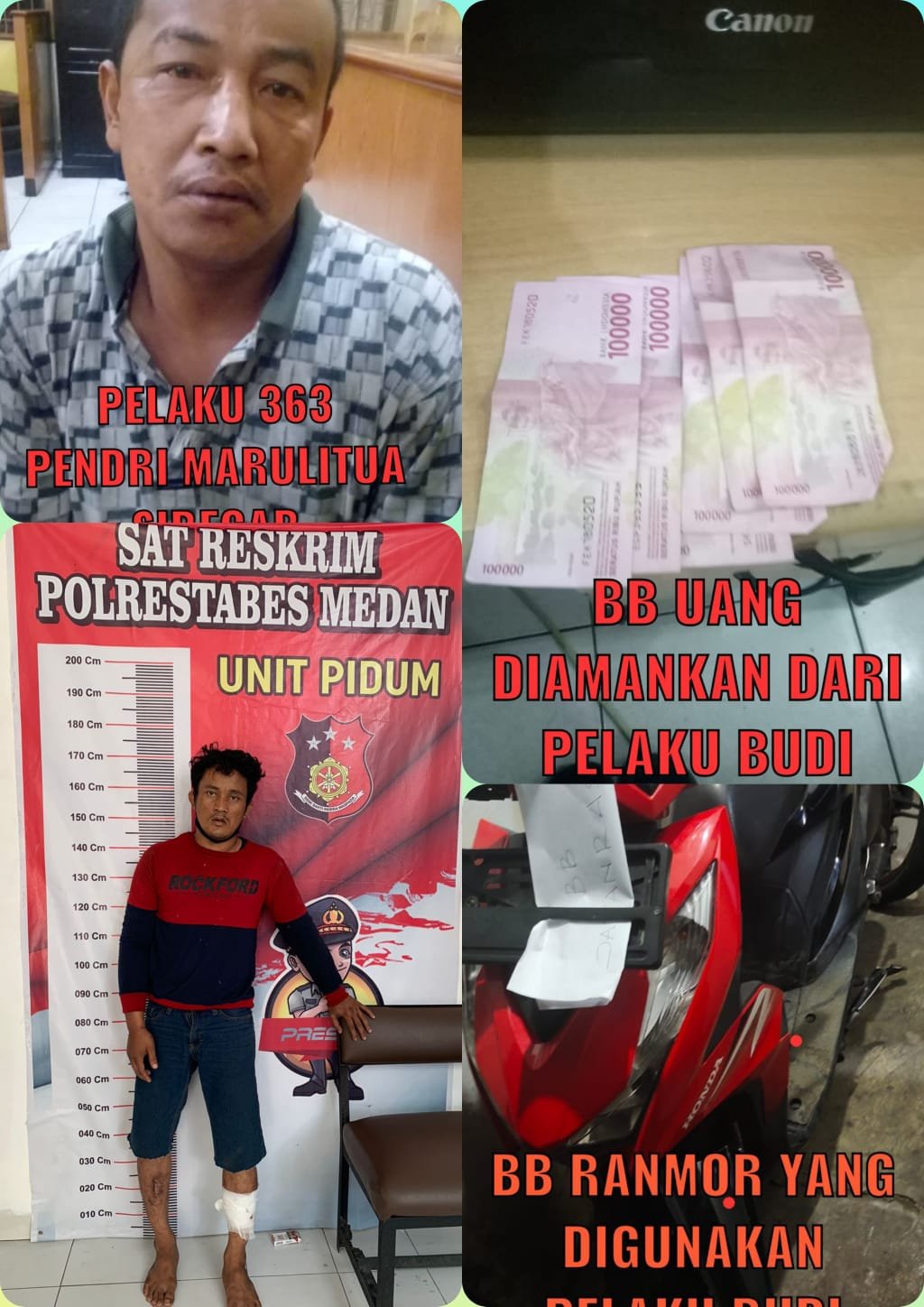 Tim Siluman Sat Reskrim Polrestabes Medan  Tembak 2 Residivis Kasus Curanmor