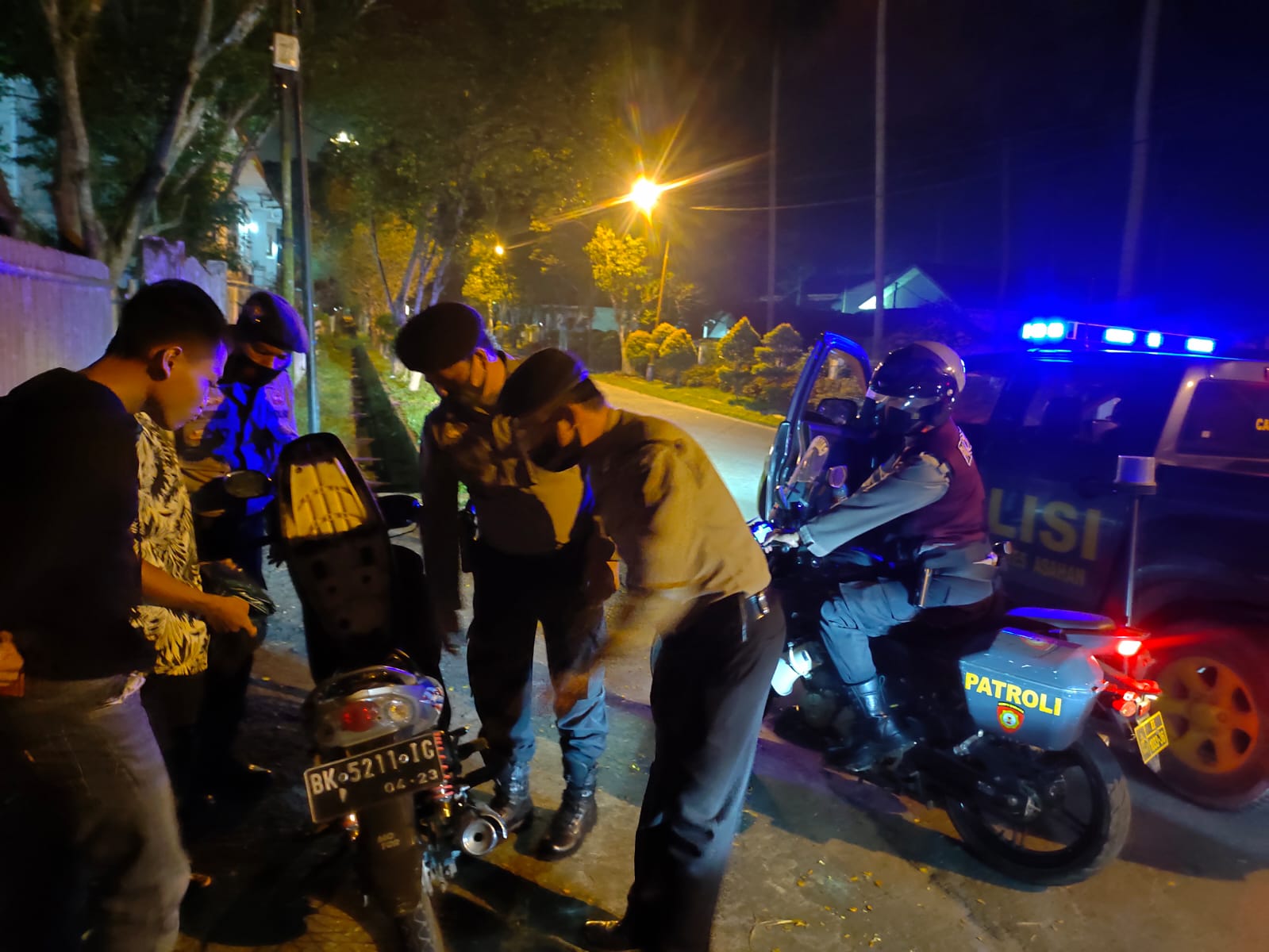 Antisipasi Gangguan Kamtibmas, Personel Polres Asahan Patroli Blue Light dan Ops Yustisi Tahun 2022