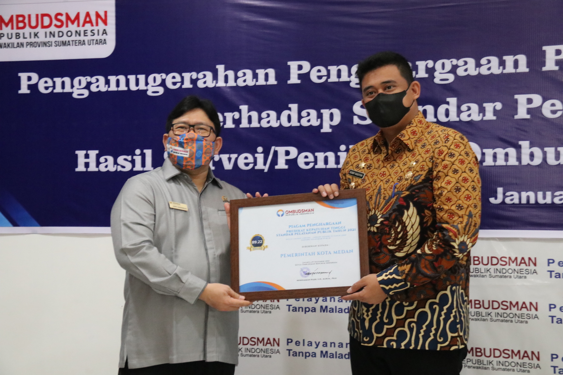 Bobby Nasution Bawa Pemko Medan Raih Predikat Kepatuhan Tinggi Standar Pelayanan Publik