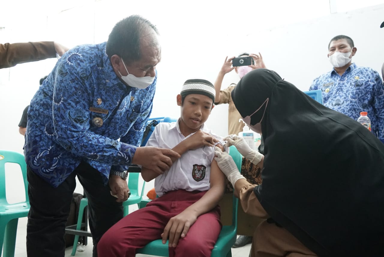 Wabup Asahan Kembali Tinjau Pelaksanaan Vaksinasi Usia 6-11 Tahun