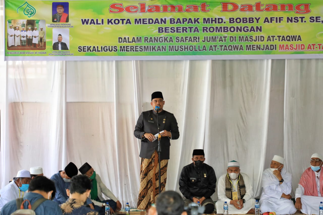 Resmikan Musholla jadi Masjid, Bobby Nasution Berharap Masjid At Taqwa dapat menjadi Masjid Mandiri