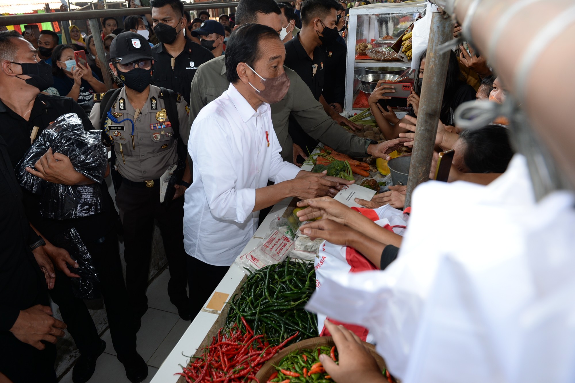 Edy Rahmayadi Dampingi Jokowi Bagikan  Bantuan Modal di Pasar Kebun Lada Binjai