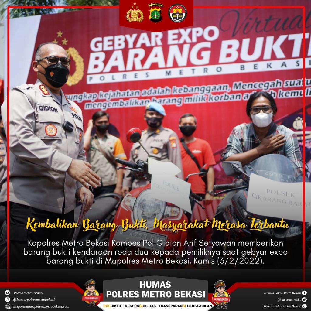 Gebyar Expo Polres Metro Bekasi Patut Dicontoh Seluruh Polres Jajaran Mabes Polri