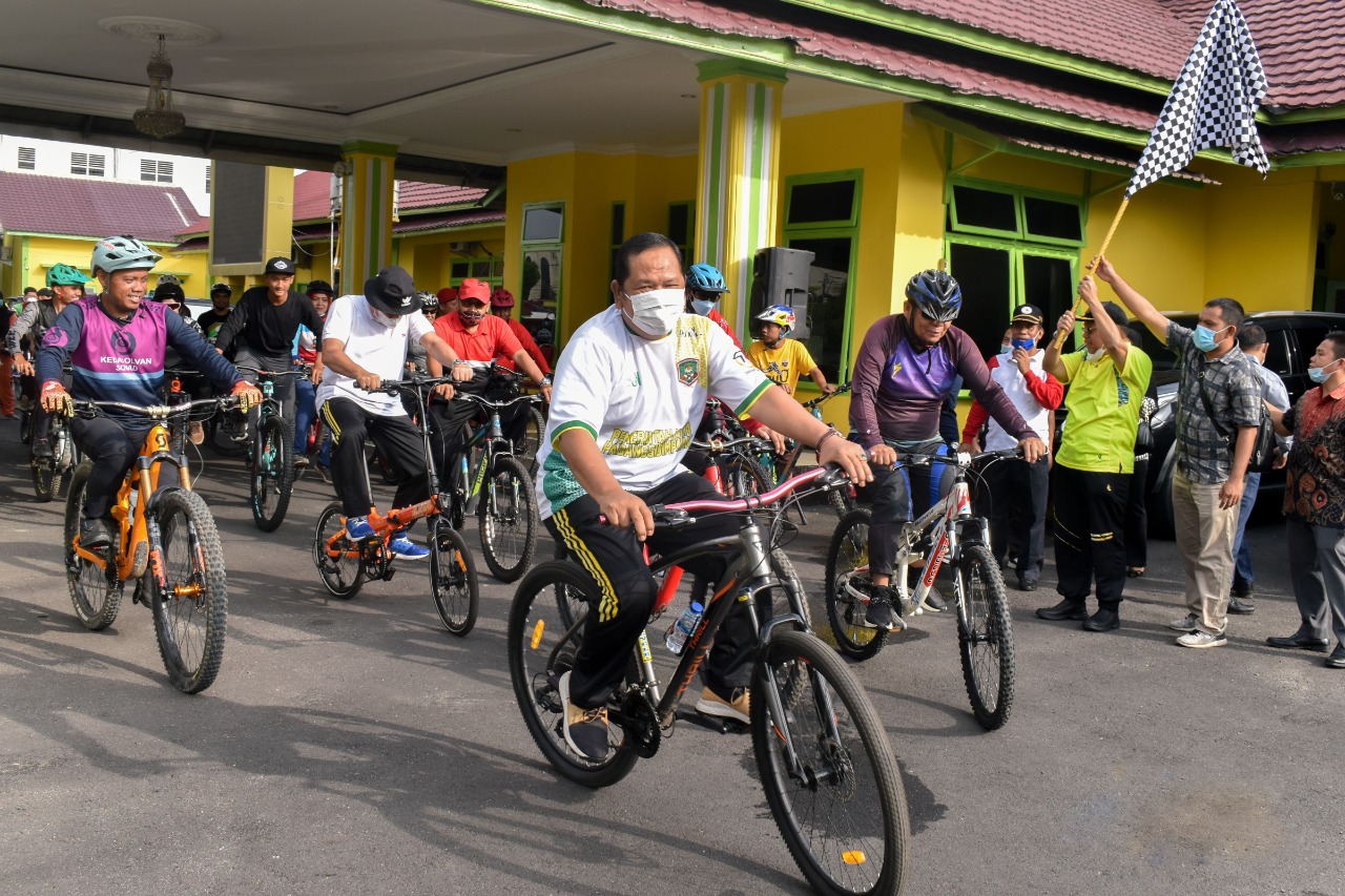 Semarakkan even Nasional Sumatra Enduro Series, ISSI kota PSP Gelar Pawai Keliling Kota