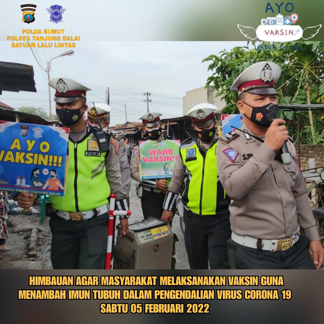 Sat Lantas Polres Tanjung Balai Himbau Warga Laksanakan Vaksin