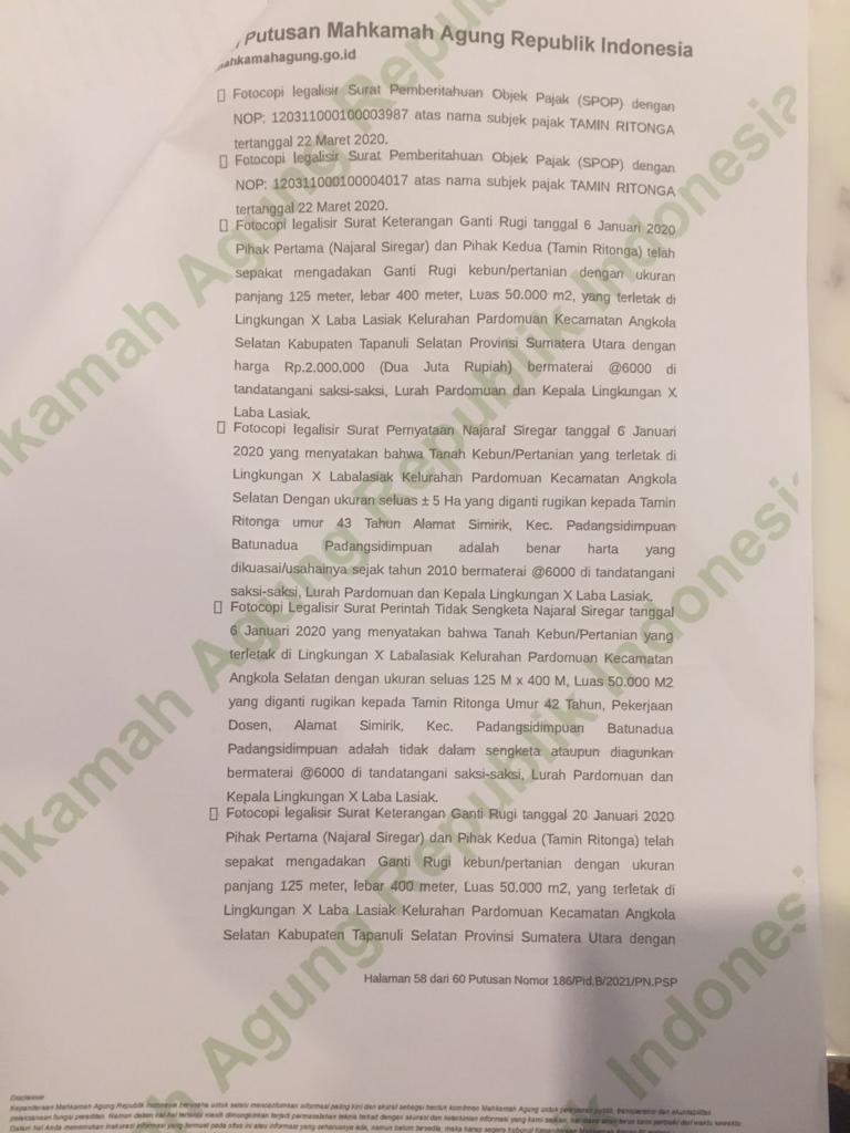 PB Alamp Aksi Minta Terdakwa Perambah Hutan Dr Tamin Ritonga segera di Eksekusi