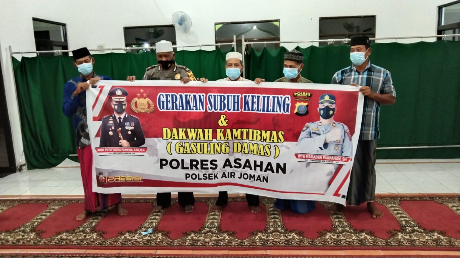 Gasuling Damas, Polsek Air Joman Polres Asahan Ajak Pengurus dan Jamaah Musolla Nurul Hasanah Patuhi Prokes