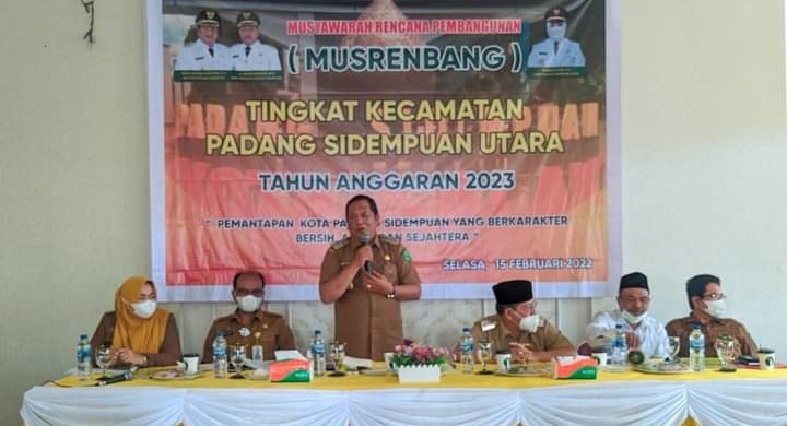 Wali Kota Sidempuan Buka Musrenbang Kecamatan Padang Sidempuan Utara Tahun 2023