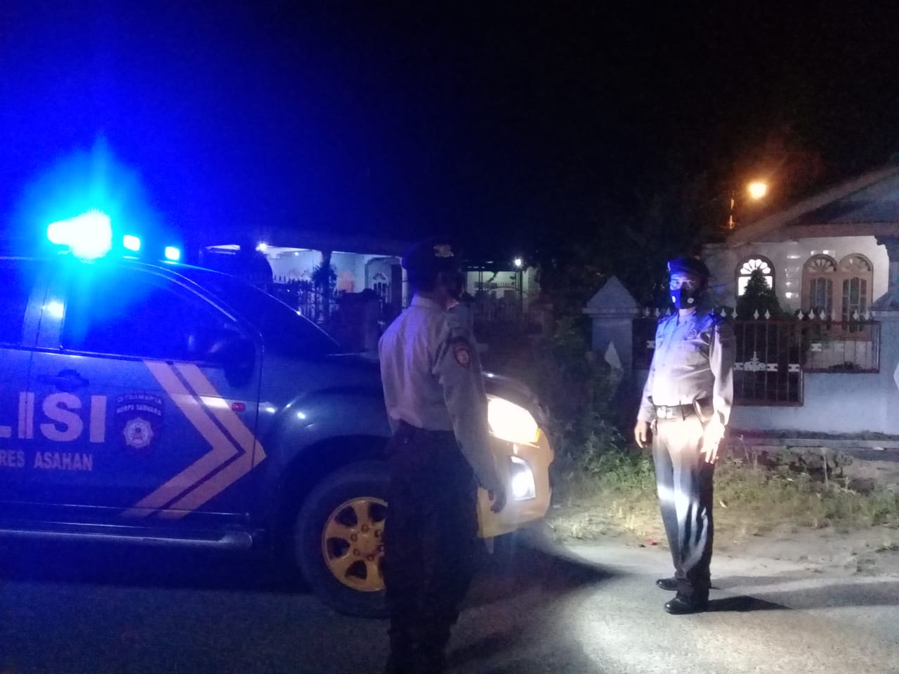 Patroli Dialogis, Sat Samapta Polres Asahan Sampaikan Pesan Kamtibmas dan Prokes