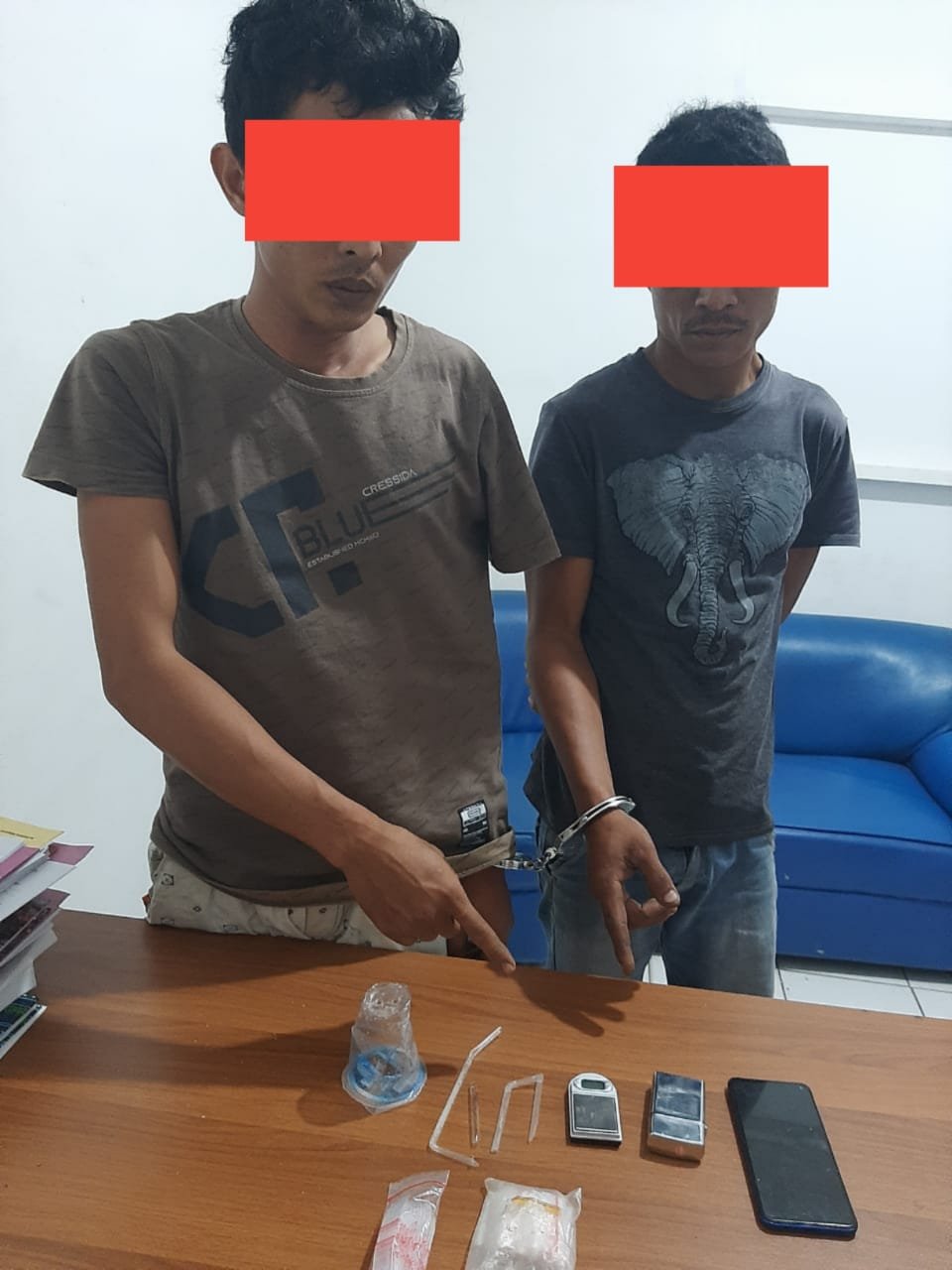 Unit Reskrim Polsek Air Batu Polres Asahan Amankan 2 Orang Pria Pengedar Sabu