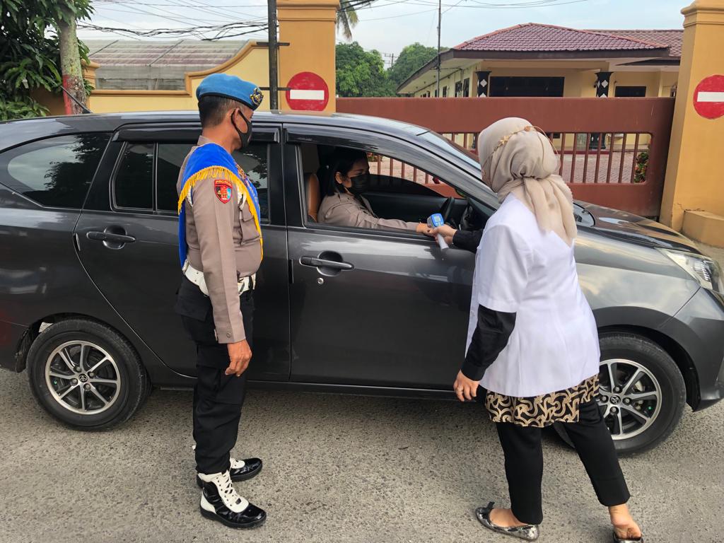 Sipropam Polres Asahan Tegakkan Disiplin Protokol Kesehatan di Mako Polres Asahan