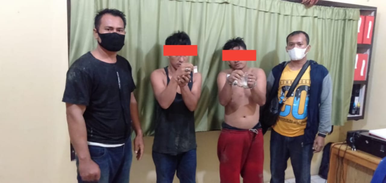 Unit Reskrim Polsek BP Mandoge Polres Asahan Amankan 2 Pengedar Sabu di Kampung Melati Desa Padang Pulau