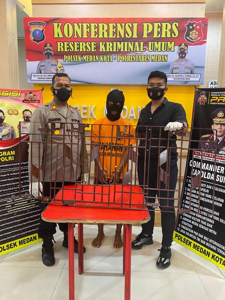 Tekab Polsek Medan Kota Meringkus Seorang Pencuri Jerjak Besi Jendela