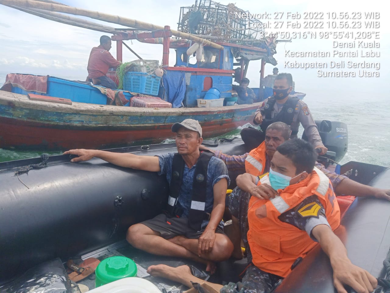 Sempat Hilang, 2 Orang Nelayan Belawan Karam di Perairan Belawan Gudang Arang Ditemukan