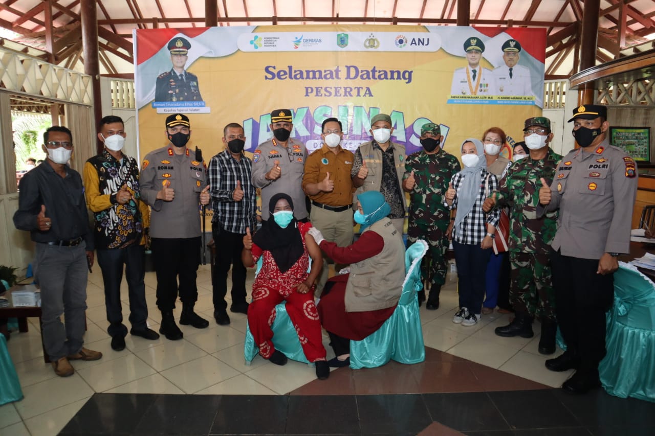 Dir Binmas Poldasu Bersama Kapolres Tapsel Tinjau Vaksinasi Boster Bagi Karyawan PT ANJ Agri Binanga