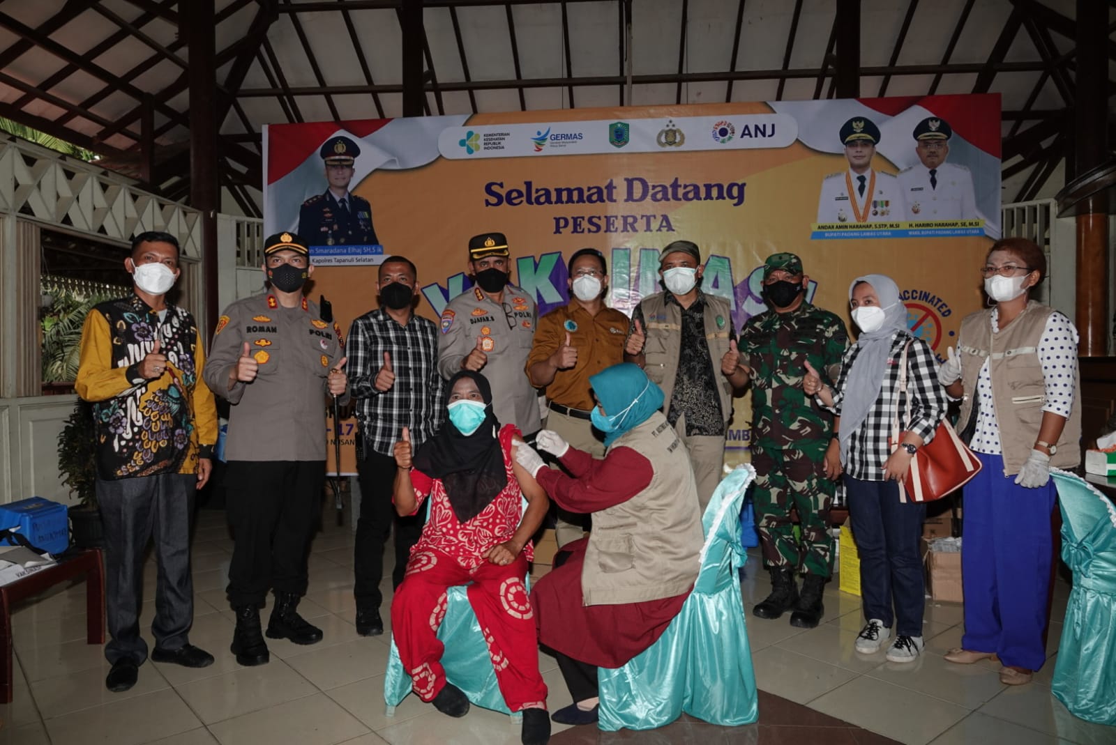 Bupati Paluta Dampingi Dir Binmas Poldasu Tinjau Pelaksanaan Vaksinasi Covid-19 Dosis III PT ANJ Agri