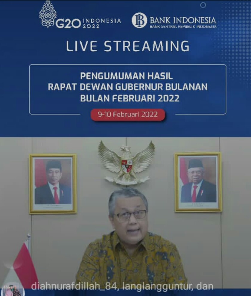 Bank Indonesia Pertahankan Suku Bunga Acuan 3,50% Februari 2022