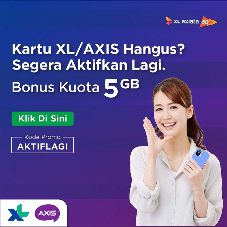 Aktifkan Lagi Kartu XL/AXISÂ  Yang Hangus via Online, Dapat Bonus Kuota 5GB