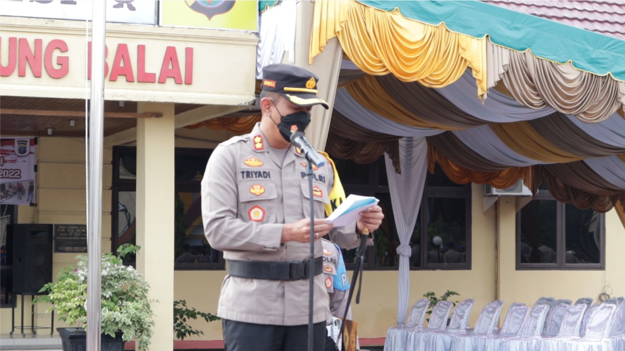 Kapolres Tanjungbalai AKBP Triyadi Pimpin Apel Gelar Pasukan Operasi Keselamatan TOBA-2022