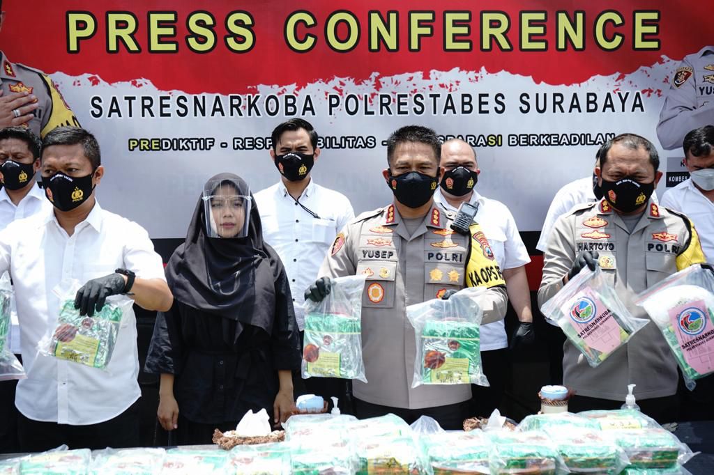 46,6 Kg Sabu Dan 4.000 Pil Koplo Berhasil di Amankan Satresnarkoba Polrestabes Surabaya