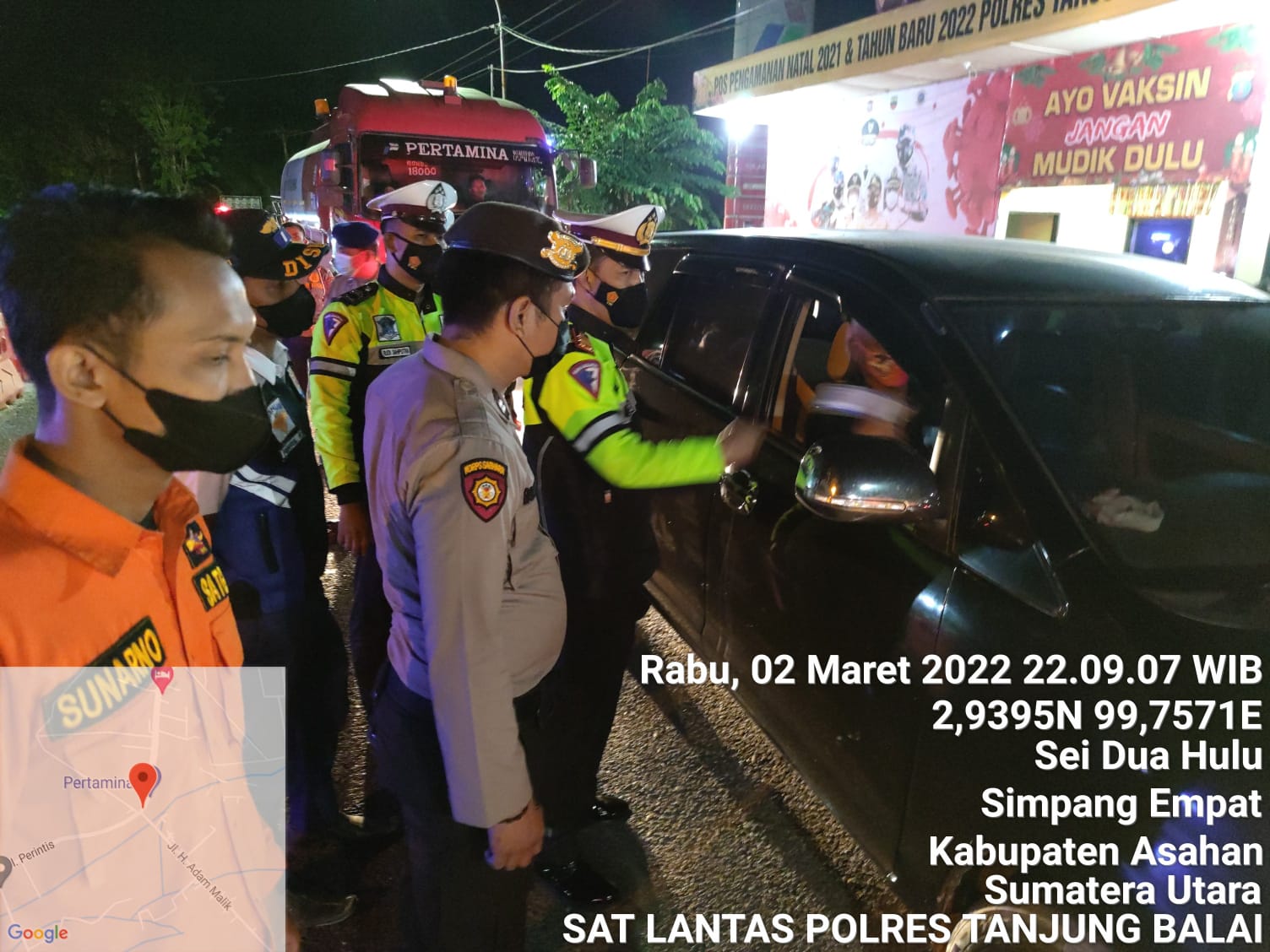 Perketat Disiplin Prokes, Polres Tanjungbalai bersama TNI dan Pemko G elar Ops Yustisi dan Patroli Skala Besar
