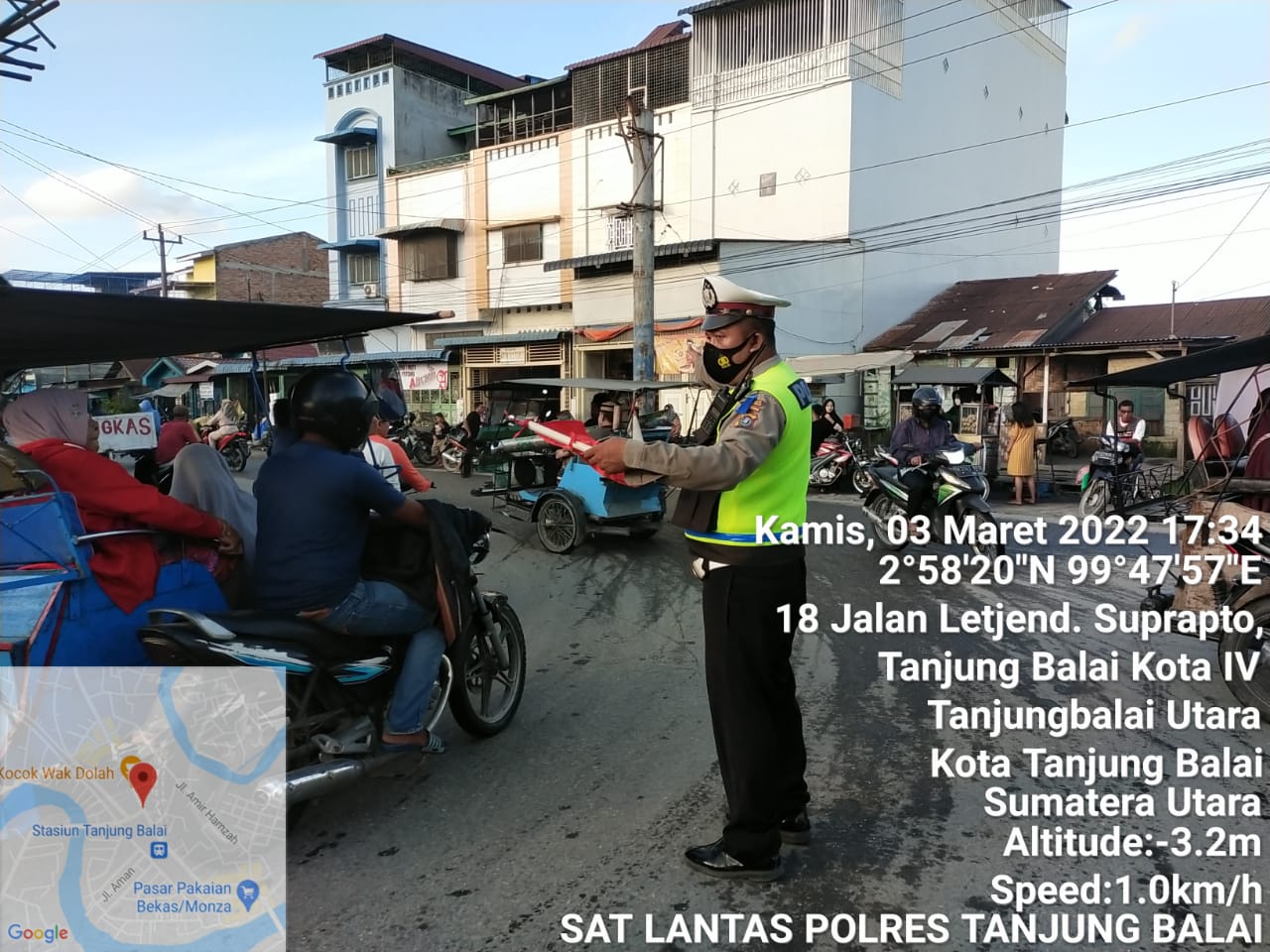Tingkatkan Kamseltibcarlantas, Sat Lantas Polres Tanjungbalai Patroli Sore