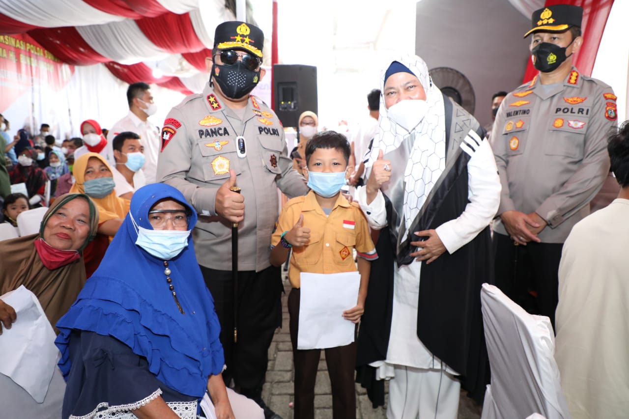 Dukung Akselerasi Vaksinasi, Kapolda Sumut Ucapkan Terimakasih Kepada Hj Bunda Indah