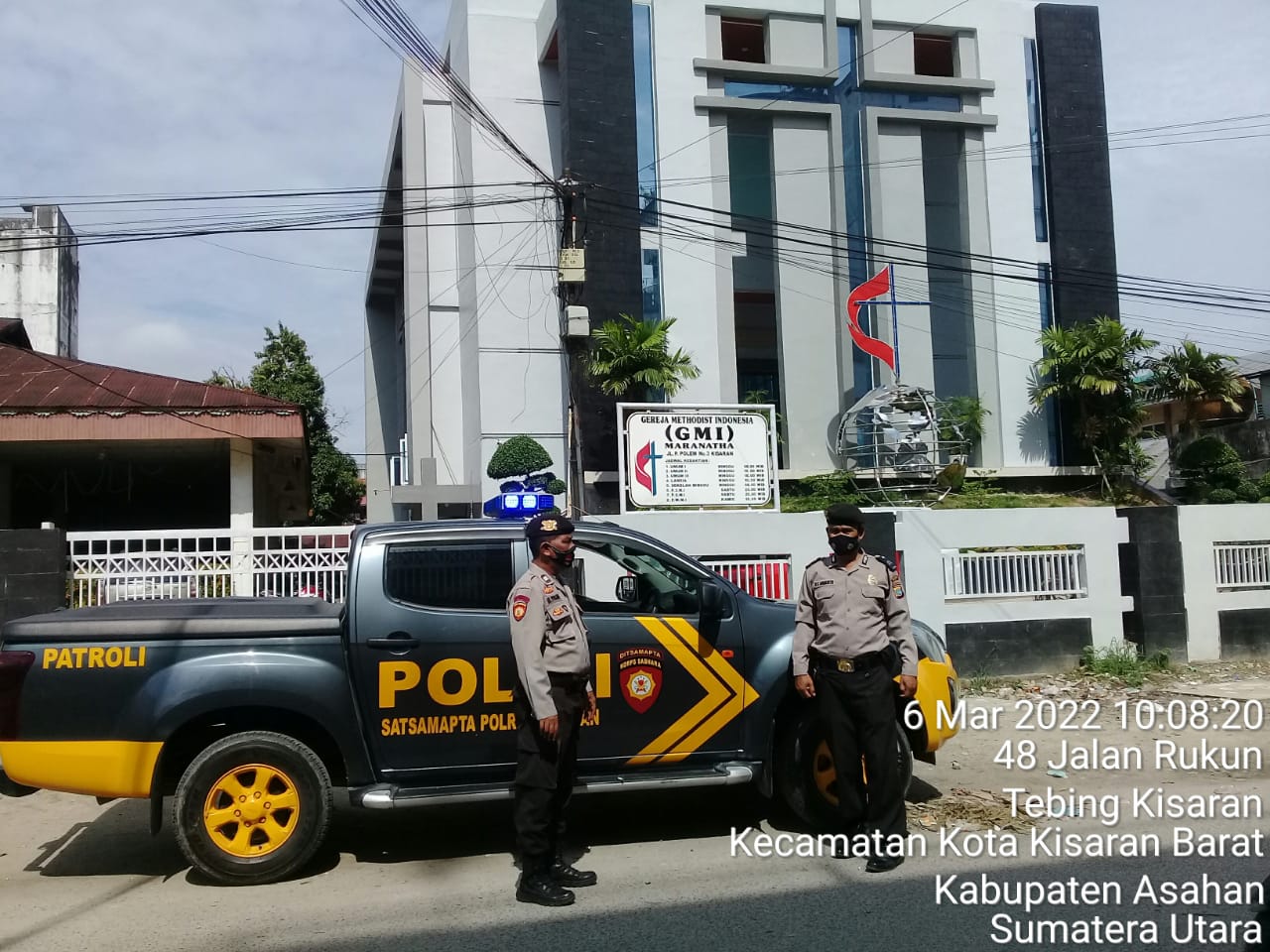 Sat Samapta Polres Asahan Laksanakan Patroli kegiatan Ibadah di Gereja - gereja