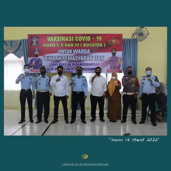 Perkuat Imunitas, Lapas Kelas IIB P.Sidempuan Kanwil Kemenkumham Sumut, Kembali Sukses Vaksinasi Booster Ratusan WBP