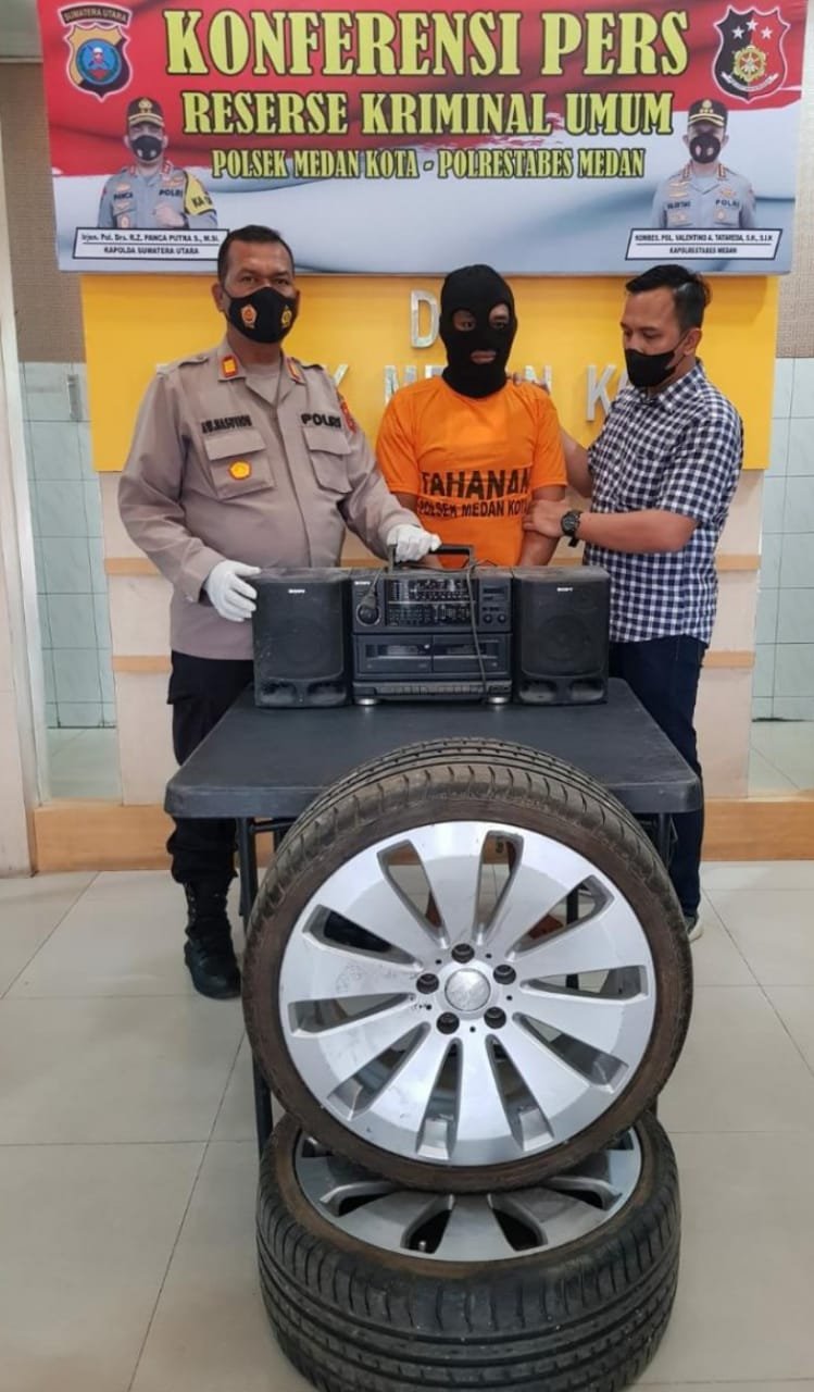 Tekab Polsek Medan Kota Ringkus Pelaku Pencurian Velg Mobil