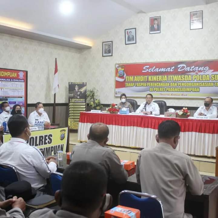 Kapolres Padangsidimpuan Terima Kunjungan Audit Kinerja Itwasda Polda Sumut Tahap I Tahun 2022 Aspek Perencanaan & PengorganisasianÂ 