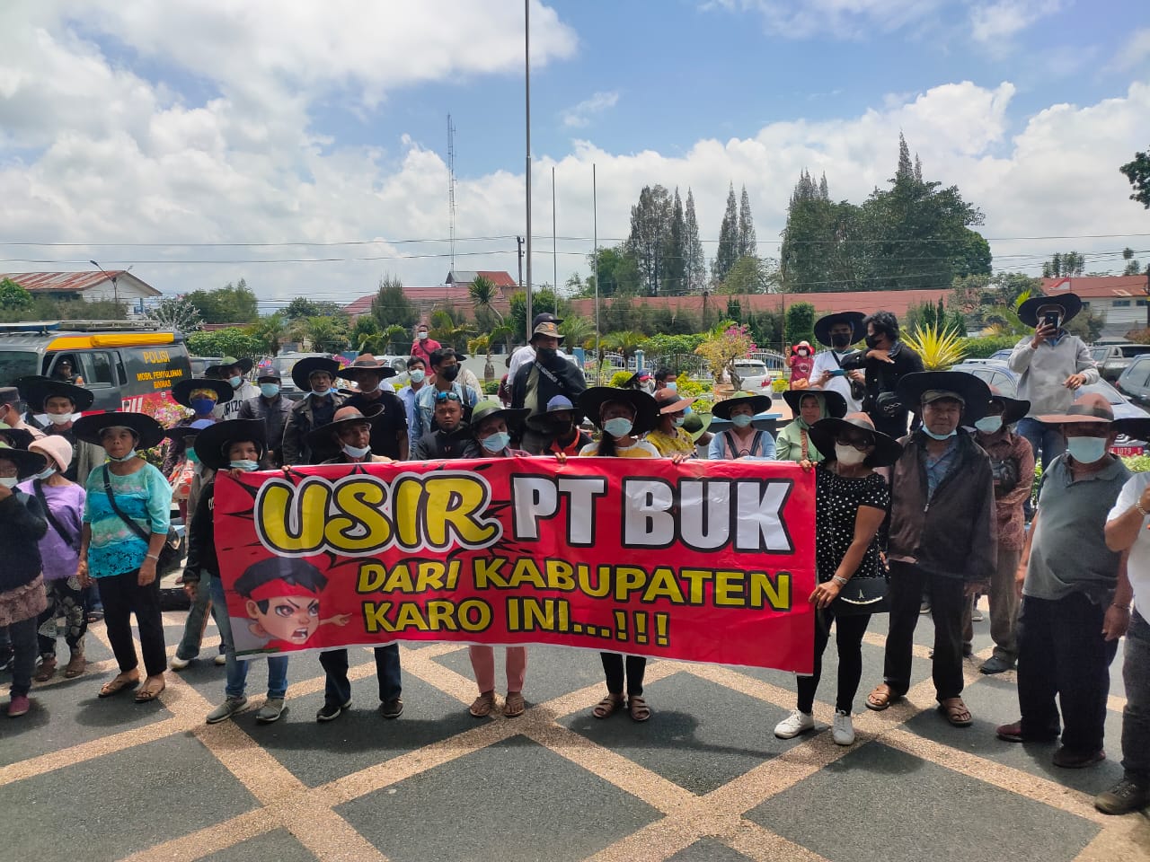 Polres Karo kawal pengunjuk rasa yang mengatas namakan Ginting Munthe si mantek Talinkuta.