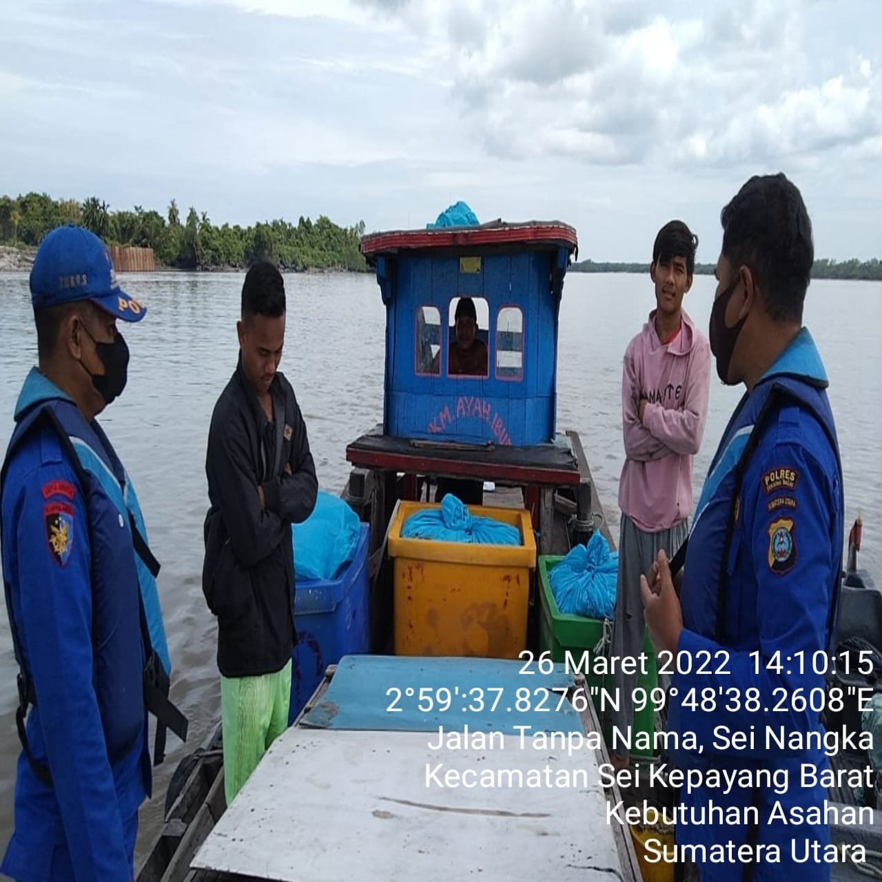 Sat Pol Airud Polres Tanjung Balai Rutin Patroli Perairan 1 x 12 Jam Mencegah Keluar Masuk Barang yang Melanggar Hukum