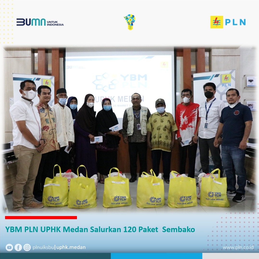 YBM PLN UPHK Medan Salurkan 120 Paket  Sembako