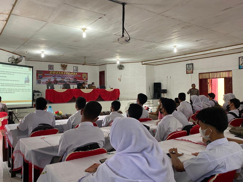 Polresta Deli Serdang Sosialisasi Penerimaan Polri Ke SMAN 1 Tanjung  Morawa, Ini Motonya