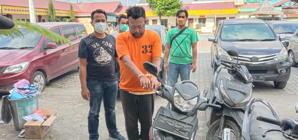 Reserse kriminal polres Karo, berhasil tangkap pencuri sepeda motor