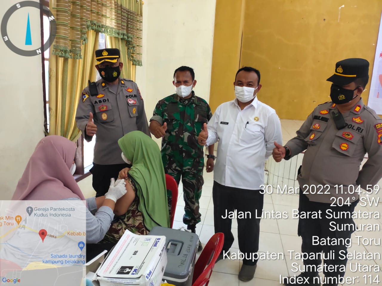 Kabag Ops Polres Tapsel Tinjau Vaksinasi Booster Dan Ikuti Zoom Meeting Dengan Kabareskrim di PTPN III Batangtoru