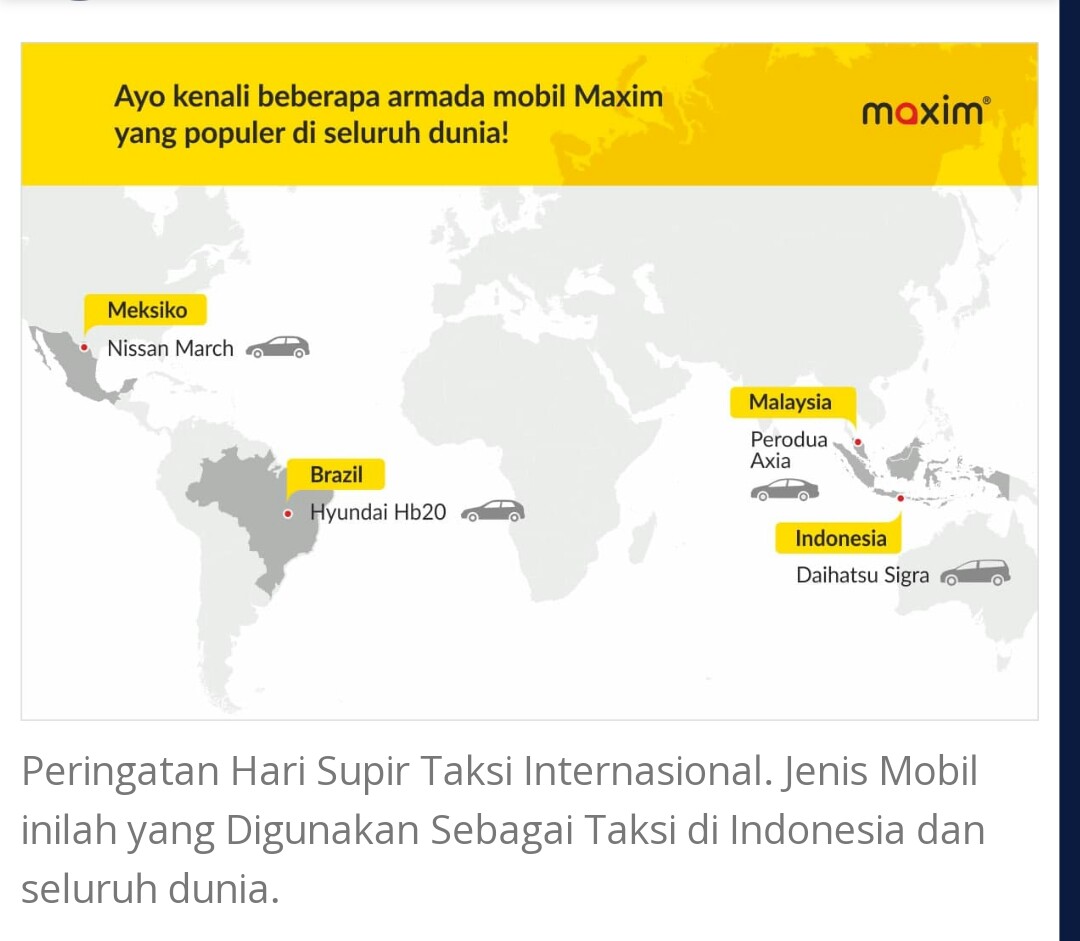 Peringati Hari Supir Taksi Internasional, Mobil Digunakan sebagai Taksi di Indonesia dan Seluruh Dunia
