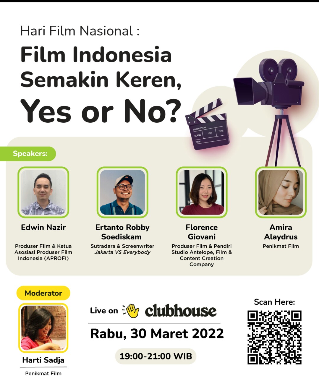 Menarik! Peringati Hari Film Nasional, Para Pakar Film Indonesia Diskusi Asik di Clubhouse