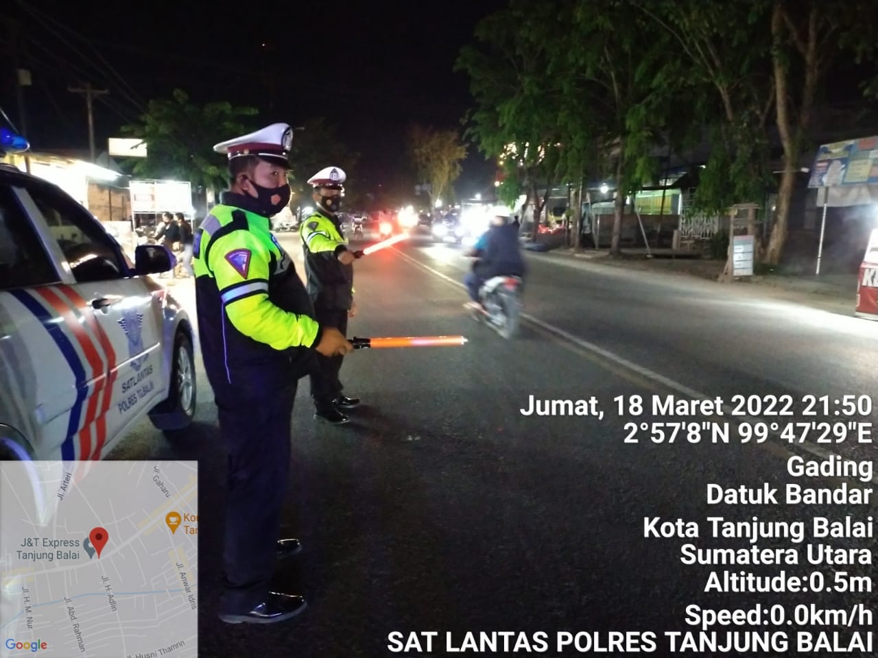 Blue Light Patroll Sat Lantas Polres Tanjung Balai Pantau Situasi Lalin dan Kamtibmas