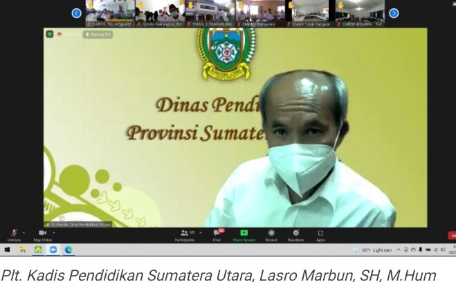 Plt. Kadis Pendidikan Sumut Pimpin Rapat Kerja Virtual Dengan Guru-guru SMK, SMA dan SLB