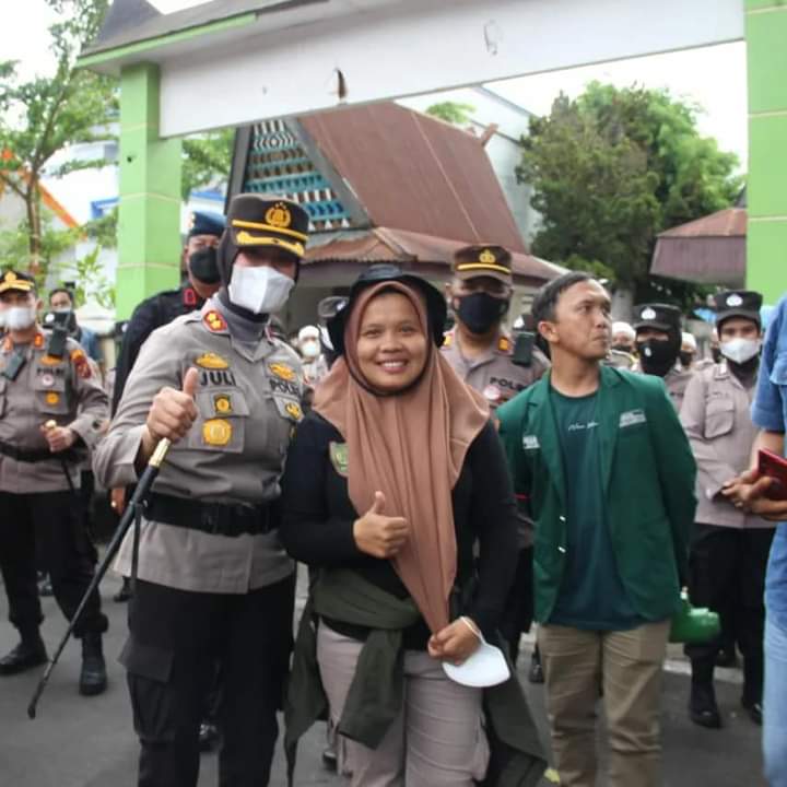 Aksi Unras berjalan Damai di Kota Padangsidmpuan berkat Pengamanan yang Humanis