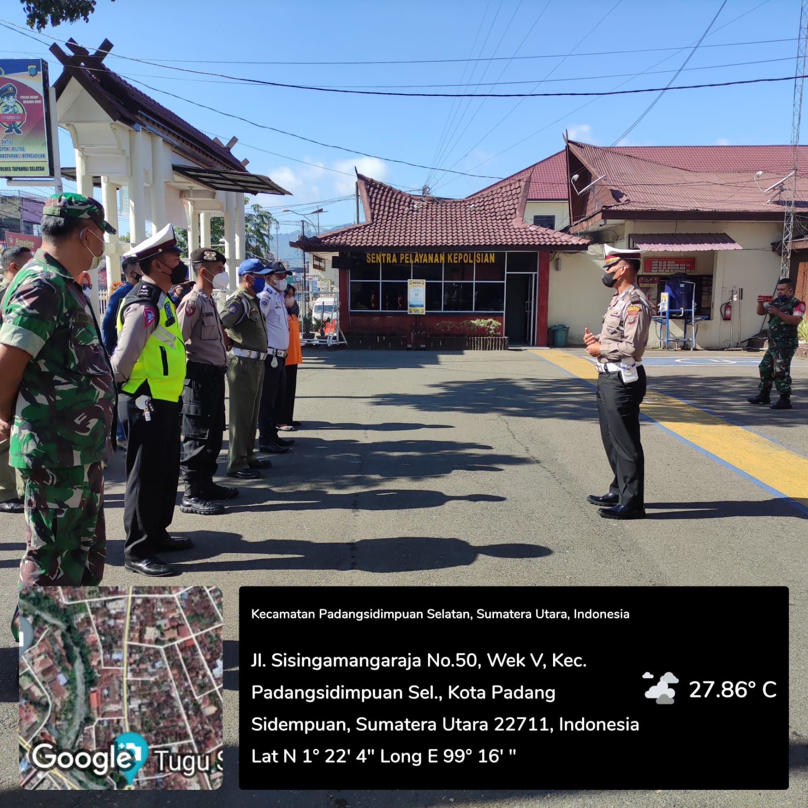 Ajak Warga Patuhi Prokes, Polres Tapsel Bersama 3 Pilar Gelar Operasi Yustisi di Angkola Timur