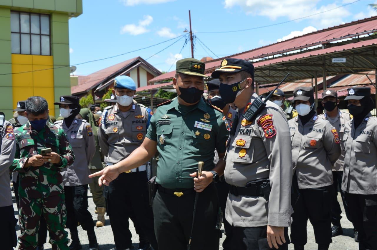 Dandim 0212/TS Tinjau Langsung Pengamanan Aksi Unjuk Rasa Di Paluta