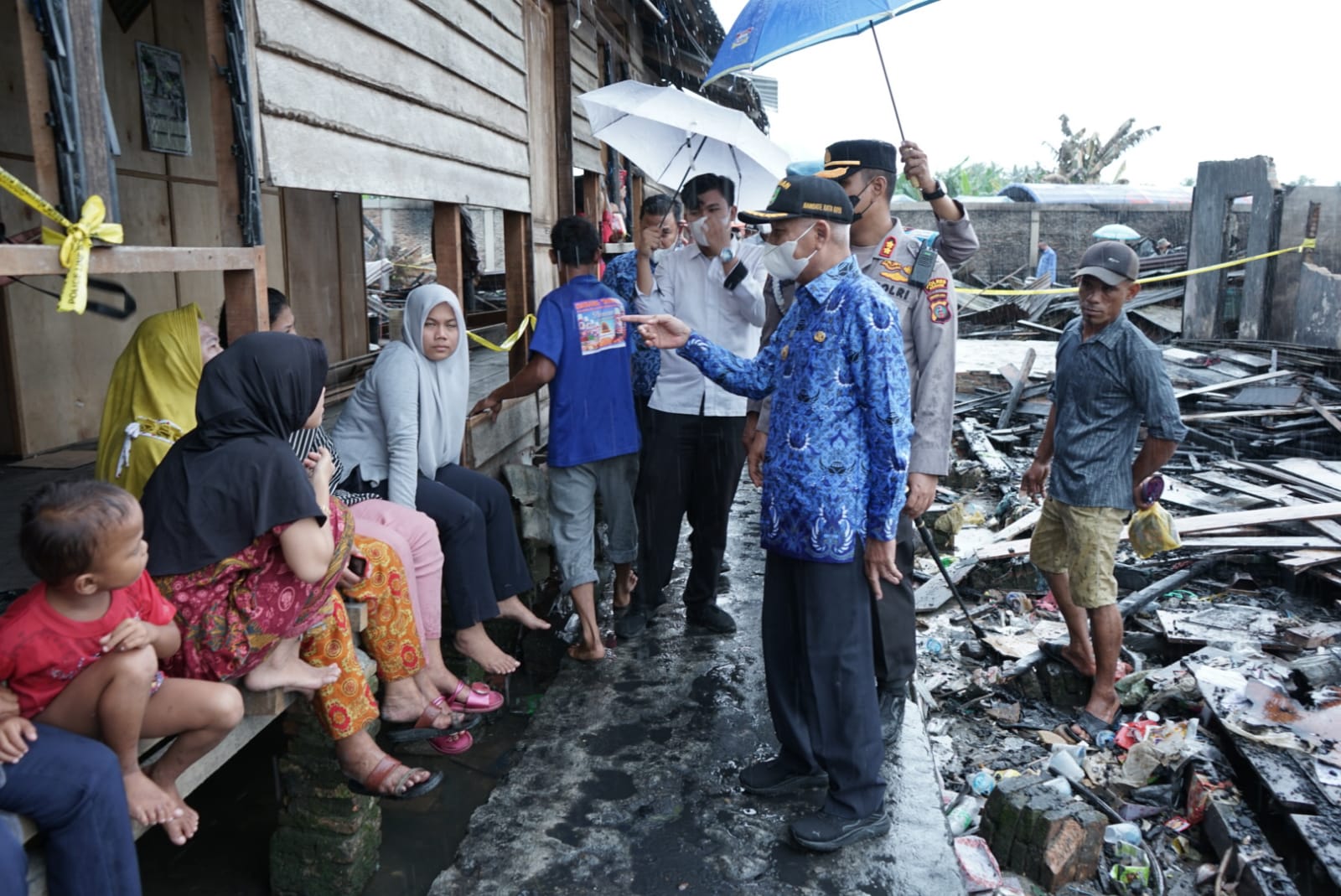Bupati Bersama Forkopimda Asahan Beri Bantuan Korban Kebakaran di Desa Sei Apung Jaya, Tanjung Balai