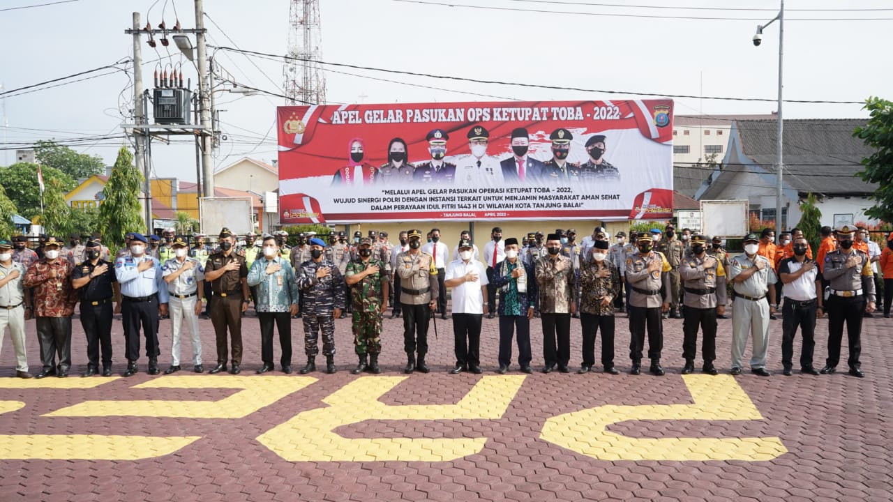 Polres Tanjungbalai Laksanakan Apel Gelar Pasukan Operasi Kepolisian Terpusat â€œKetupat Toba 2022â€