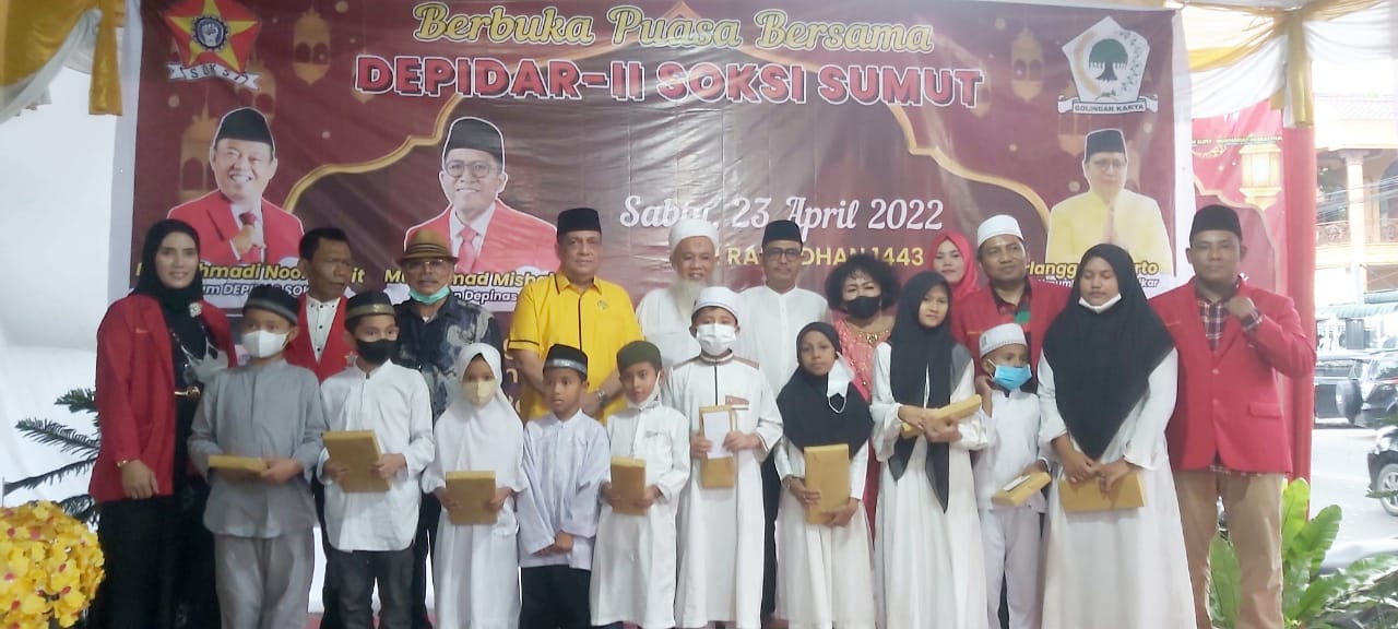 SOKSI Sumut Bukber, Santuni Yatim dan Bagikan Takjil ke Pengendara, Ini Kata Sangkot Sirait
