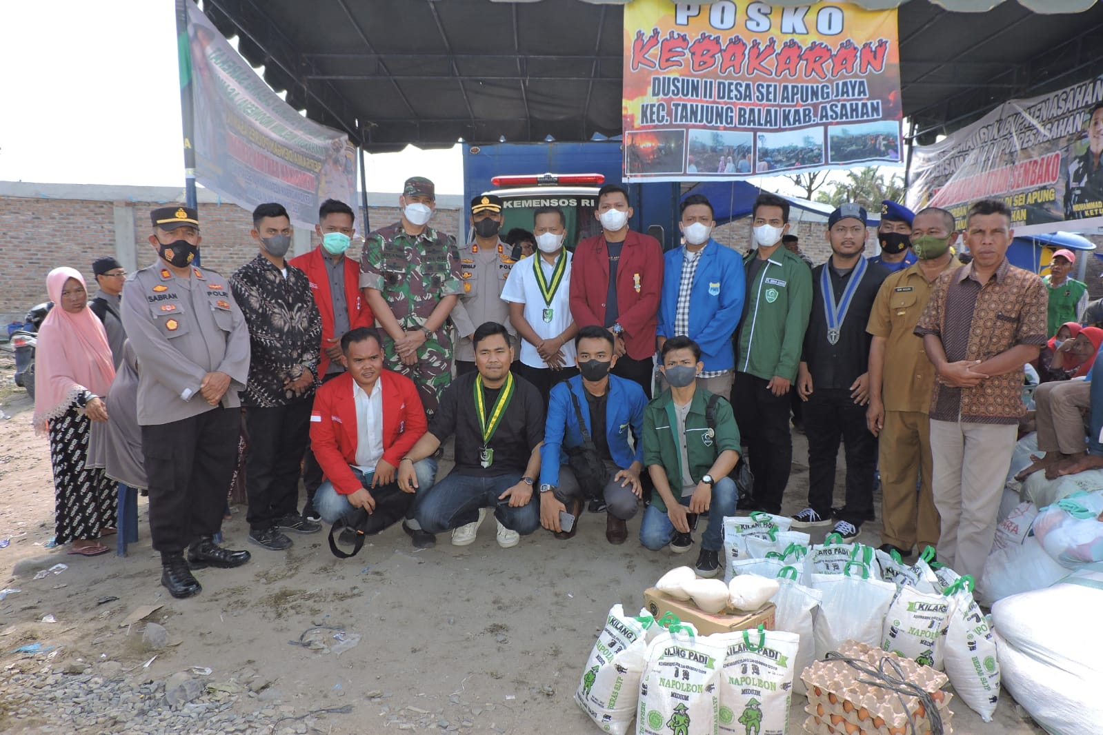 Kapolres Asahan Bersama Dandim 0208/AS Hadiri Penyerahan Bantuan Sembako dari Kelompok Mahasiswa Cipayung Plus