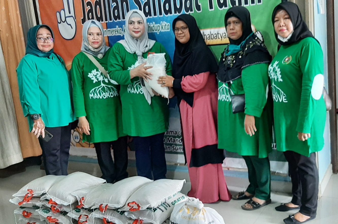 PWI dan IKWI Sumut Sumbangkan 1 Ton Beras ke 6 Panti Asuhan dan Rumah Tahfidz